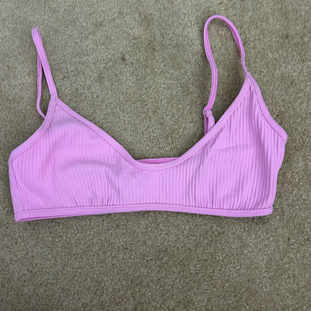 PacSun Eco Pink Madi Binded Ribbed Bralette Bikini Top